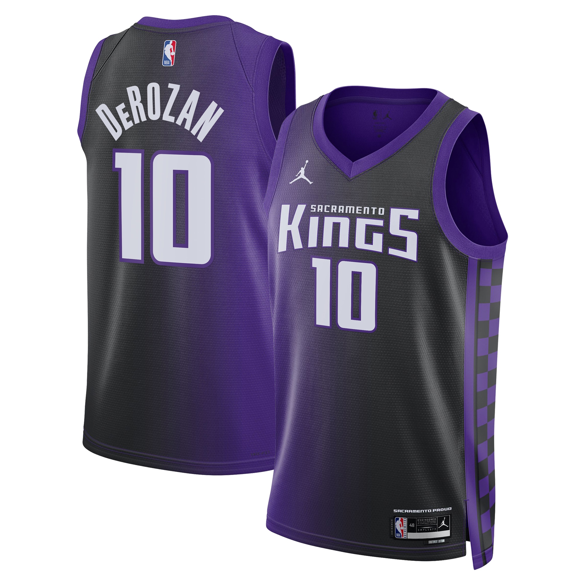 Sacramento Kings Jordan Brand Statement Edition Swingman Jersey - Purple - DeMar DeRozan - Unisex - JS309 