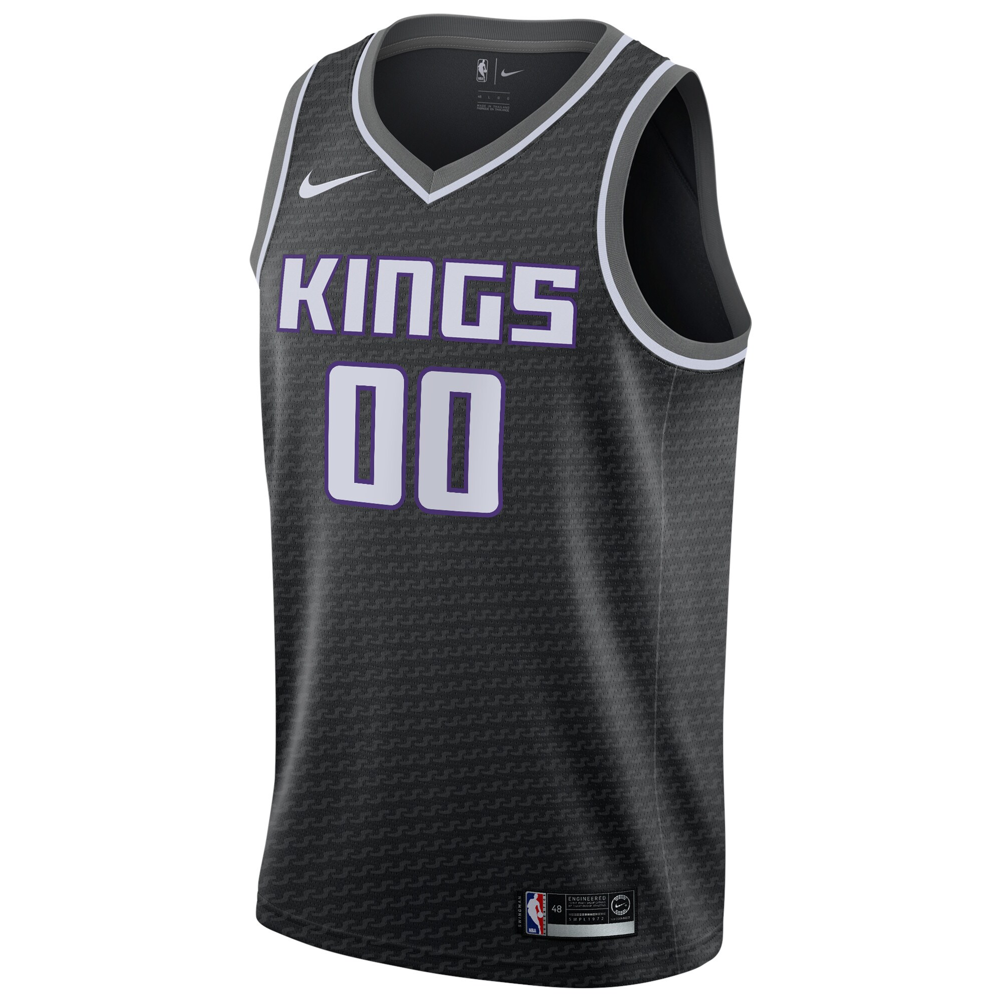 Alternative view of Sacramento Kings Swingman Custom Jersey Black - Statement Edition