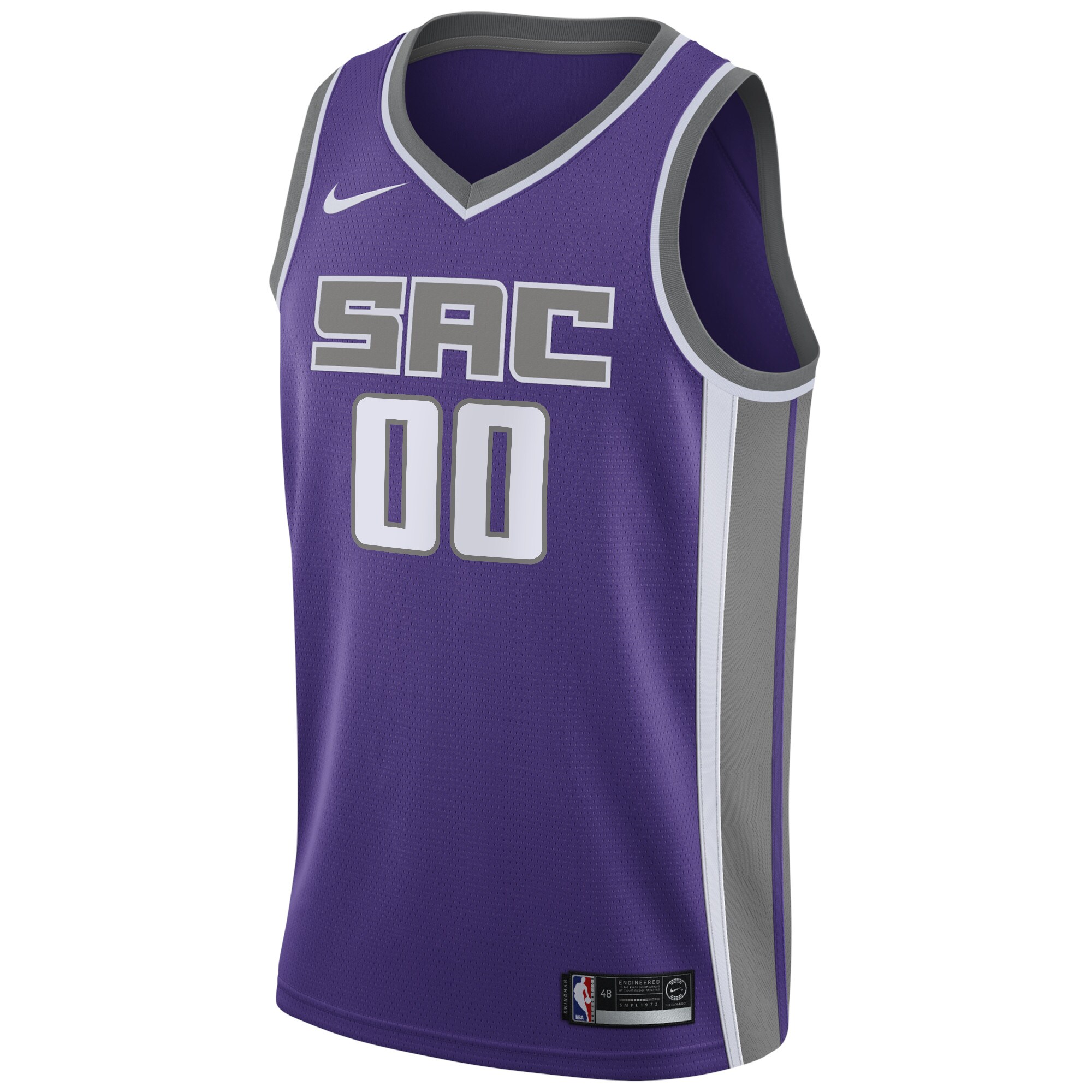 Alternative view of Sacramento Kings Swingman Custom Jersey Purple - Icon Edition