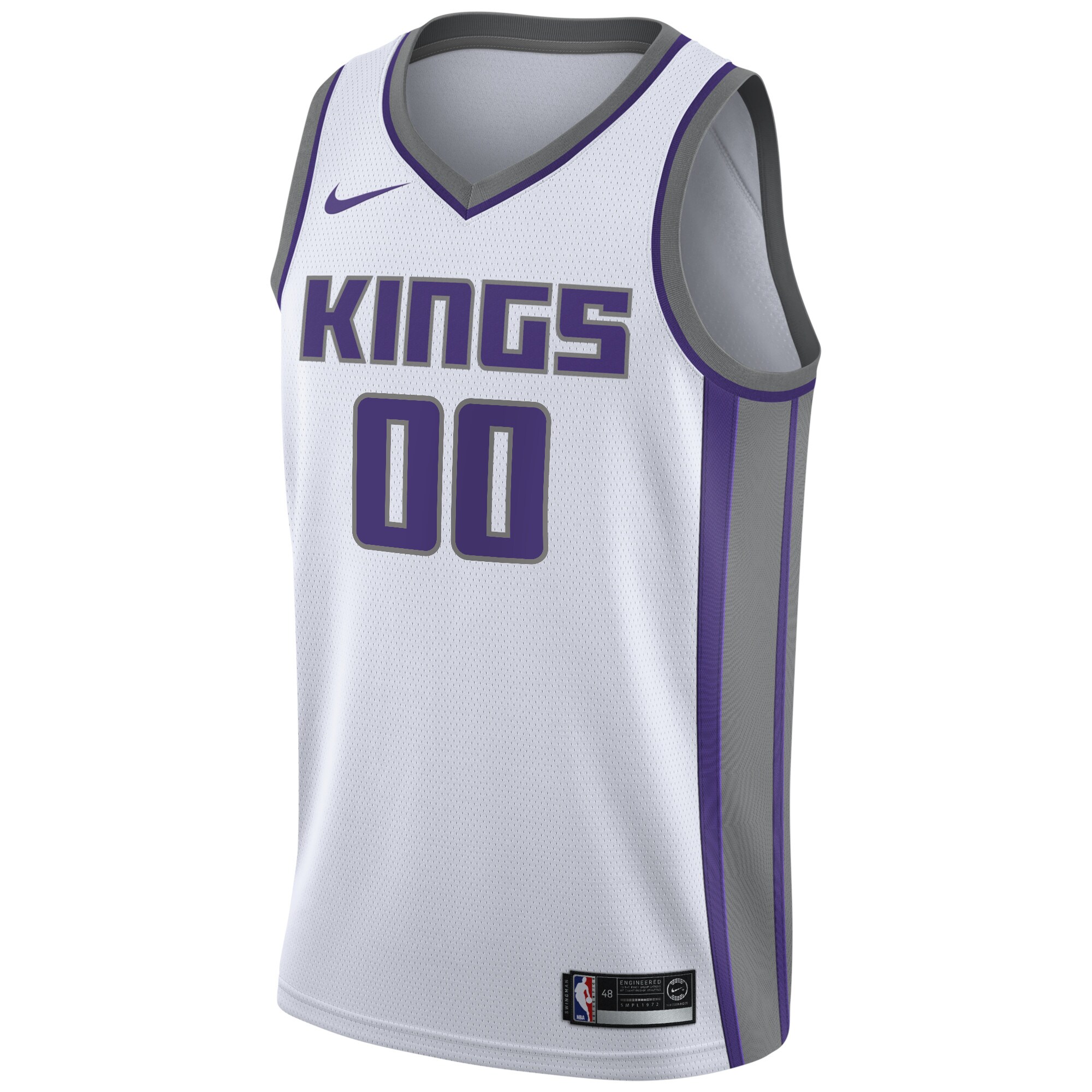 Alternative view of Sacramento Kings Swingman Custom Jersey White - Association Edition
