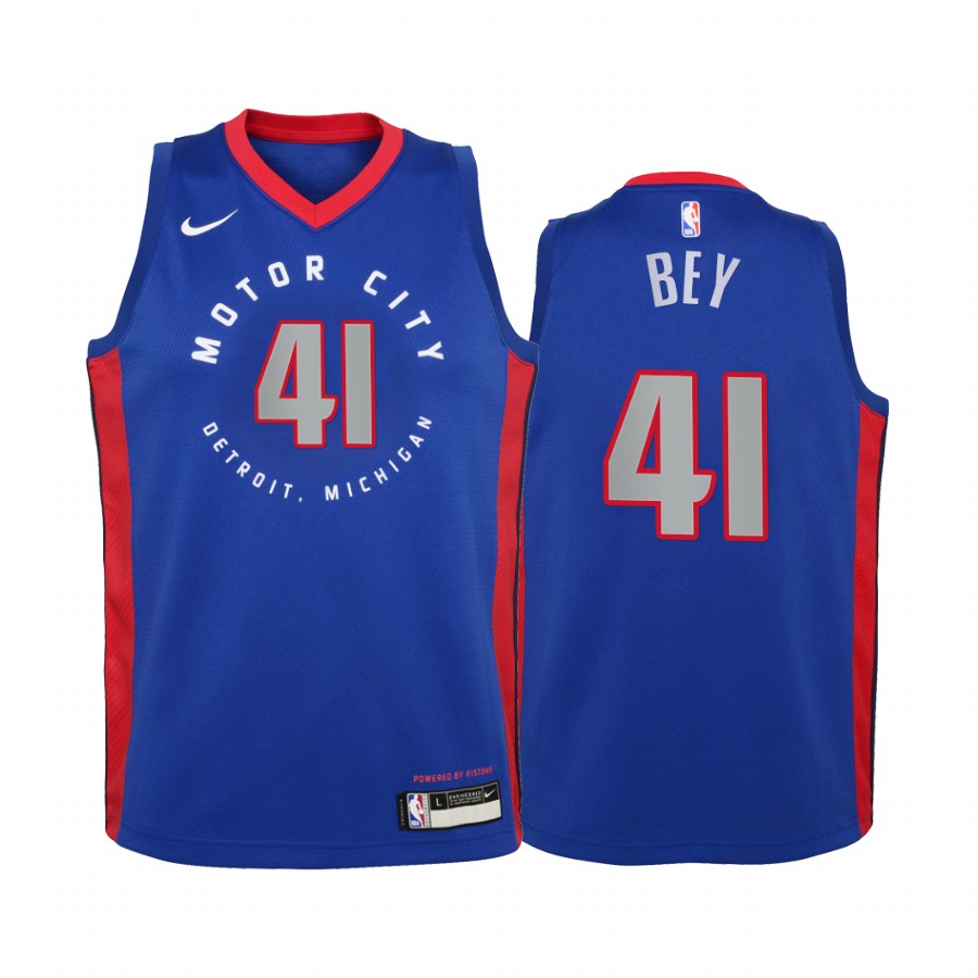 Saddiq Bey Detroit Pistons 2020-21 City Blue Youth Jersey - New Uniform