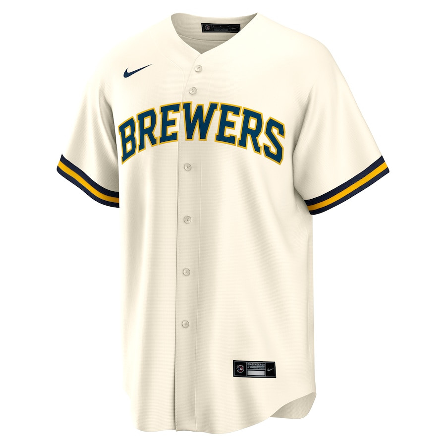 Alternative view of Sal Frelick 10 Milwaukee Brewers Home Men Jersey - Cream 