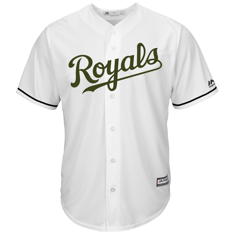 Alternative view of Salvador Perez Kansas City Royals Majestic 2017 Memorial Day Cool Base Player Jersey - White