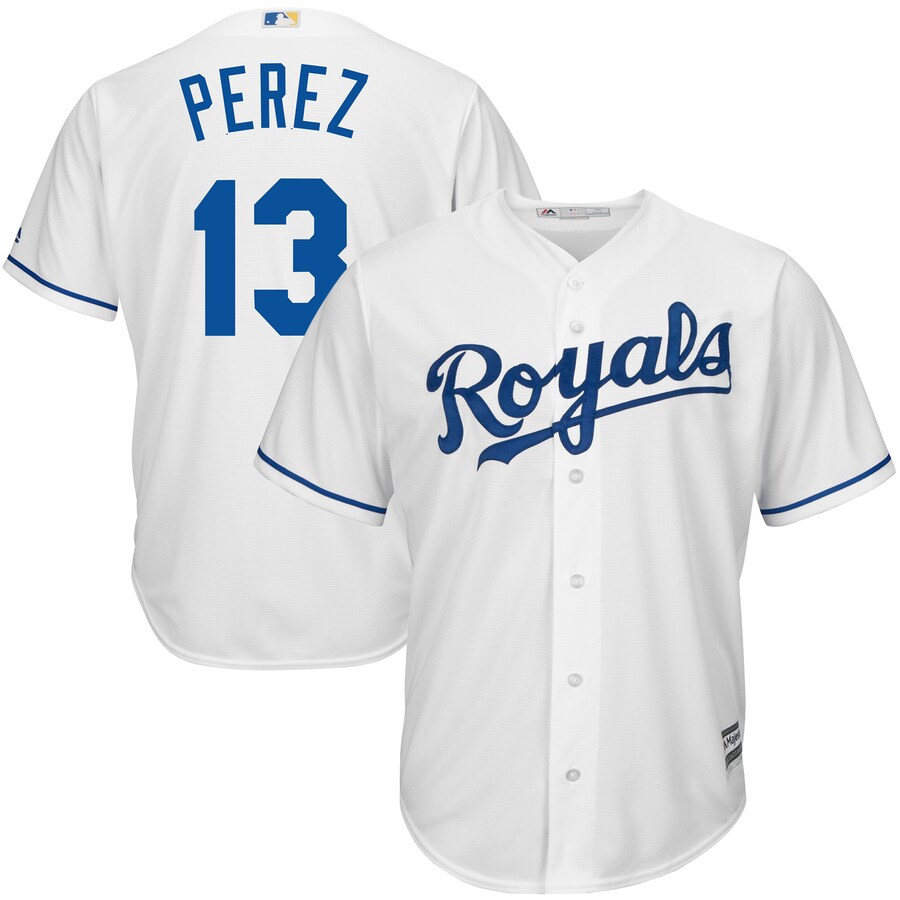 Salvador Perez Kansas City Royals Majestic Cool Base Player Jersey – White