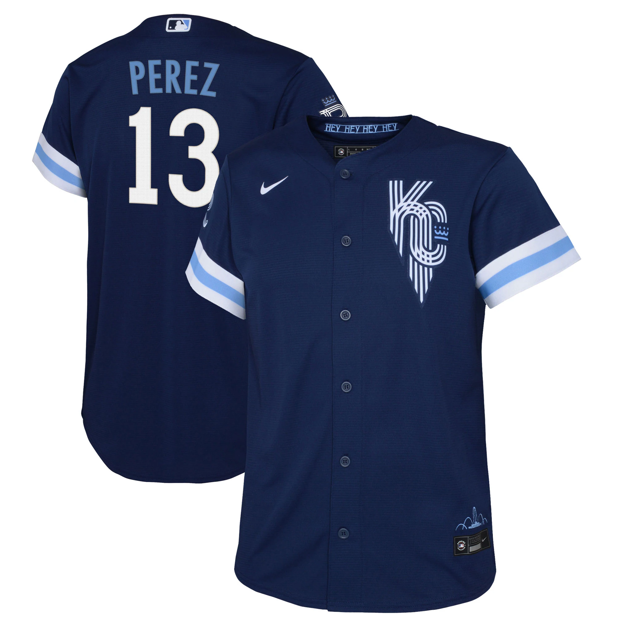 Salvador Perez Kansas City Royals Youth 2022 City Connect Replica Player Jersey - Navy