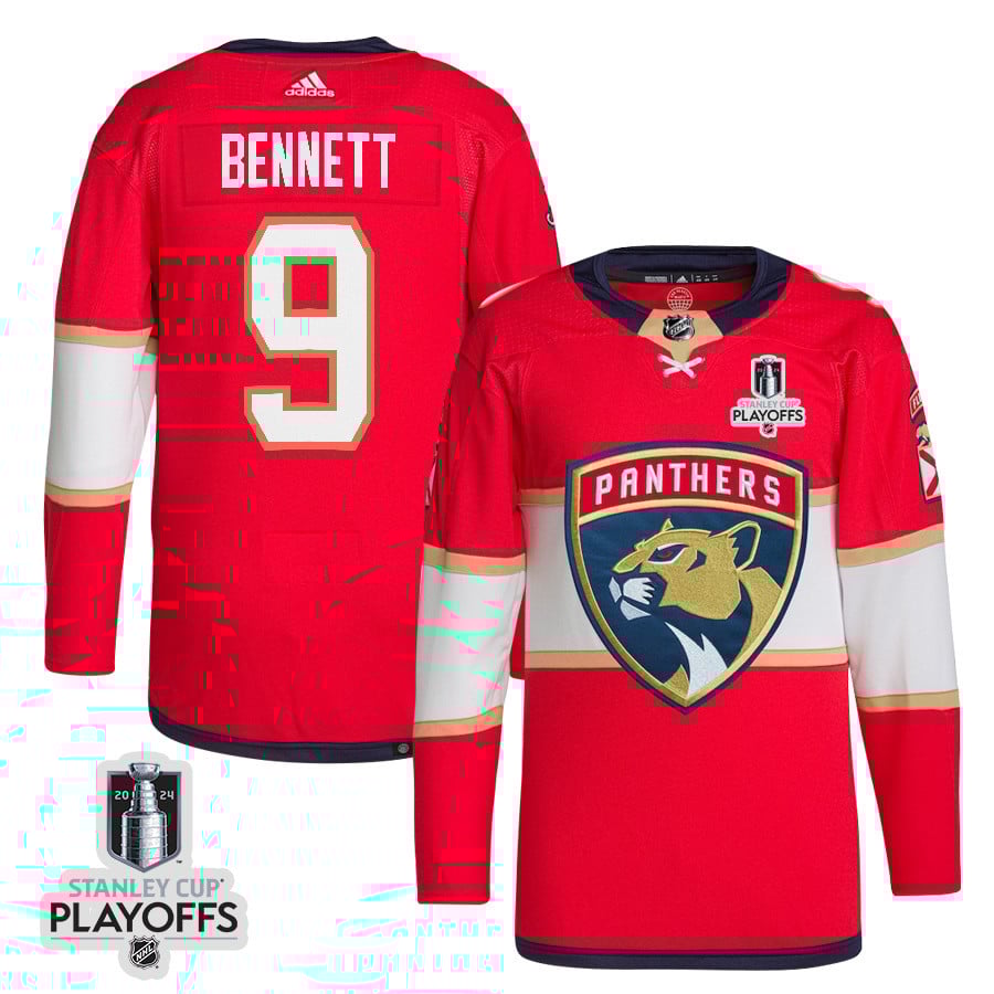 Sam Bennett 9 Florida Panthers 2024 NHL Playoffs Patch Home Jersey - Men, Red - JS836 