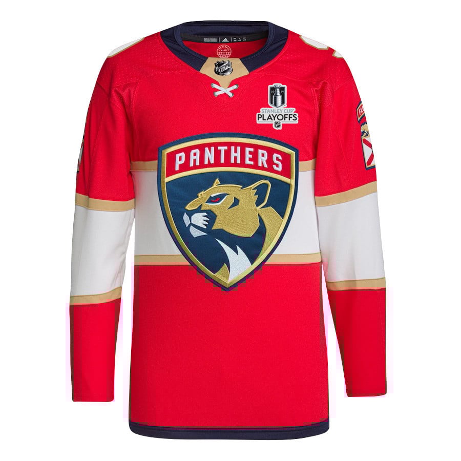 Alternative view of Sam Bennett 9 Florida Panthers 2024 NHL Playoffs Patch Home Jersey - Men, Red - JS836 