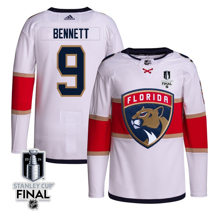 Sam Bennett 9 Florida Panthers 2024 STANLEY CUP Final Away Breakaway Jersey - Men, White - JS712 