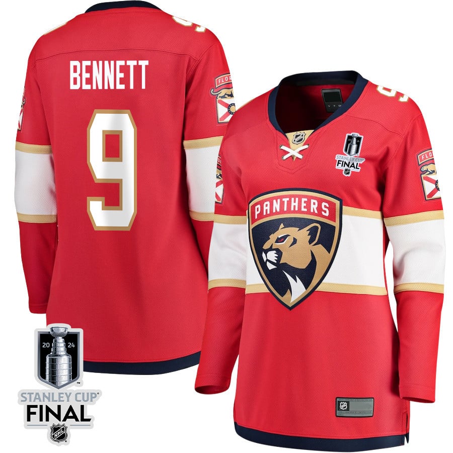Sam Bennett 9 Florida Panthers 2024 STANLEY CUP Final Women's Home Breakaway Jersey - Red - JS874 