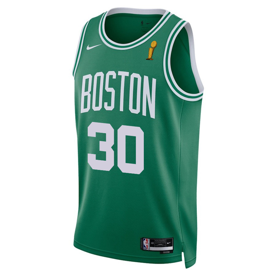 Alternative view of Sam Hauser 30 Boston Celtics 2024 FINALS CHAMPIONS Jersey - Icon Edition - Kelly Green - JS674