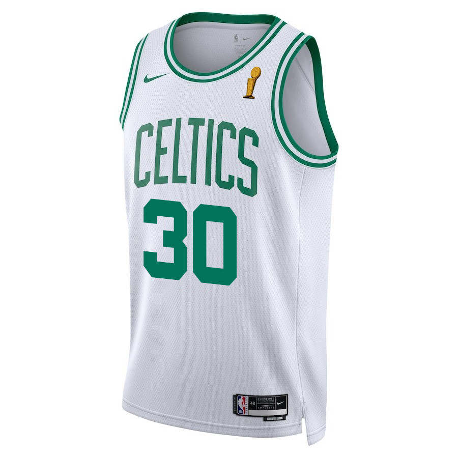 Alternative view of Sam Hauser 30 Boston Celtics 2024 FINALS CHAMPIONS Swingman Jersey - Association Edition - White - JS879