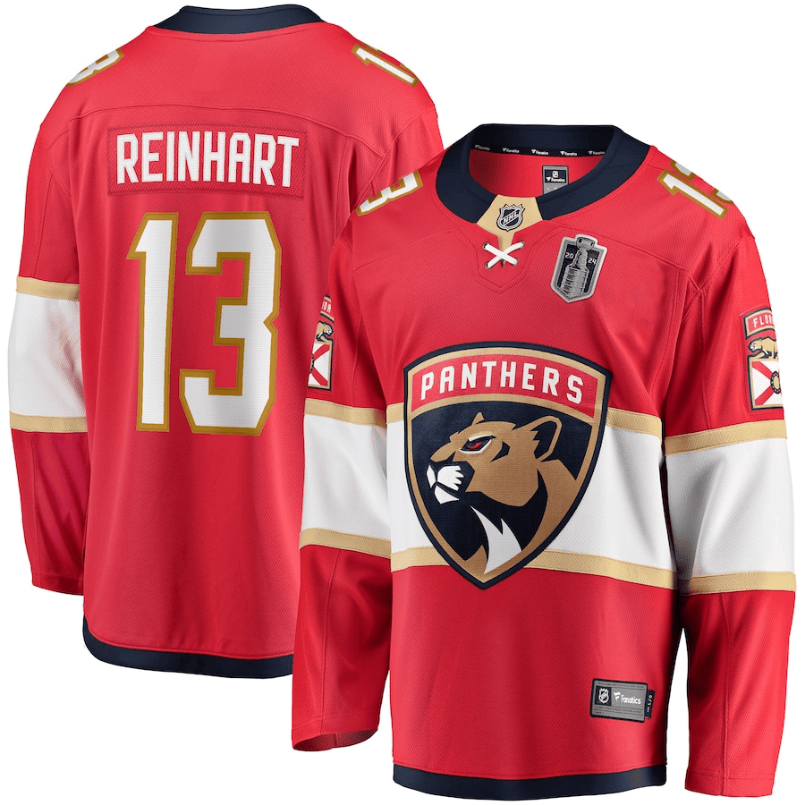 Sam Reinhart 13 Florida Panthers 2024 Stanley Cup Final Home Breakaway Player Jersey - Red - JS699 