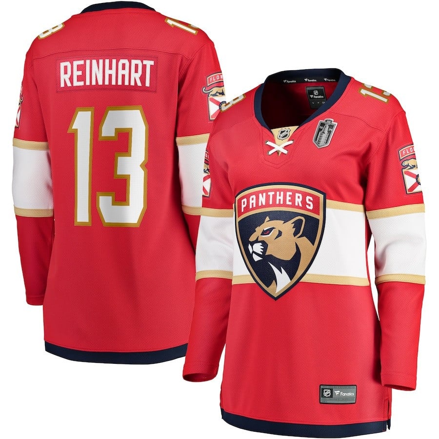 Sam Reinhart 13 Florida Panthers 2024 Stanley Cup Final Home Breakaway Player Jersey - Red, Women - JS871 
