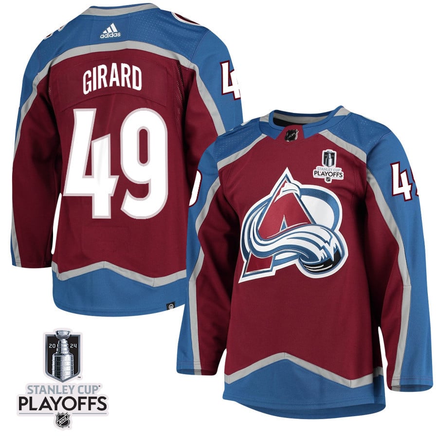 Samuel Girard 49 Colorado Avalanche 2024 NHL Playoffs Patch Home Jersey - Men - JS606 