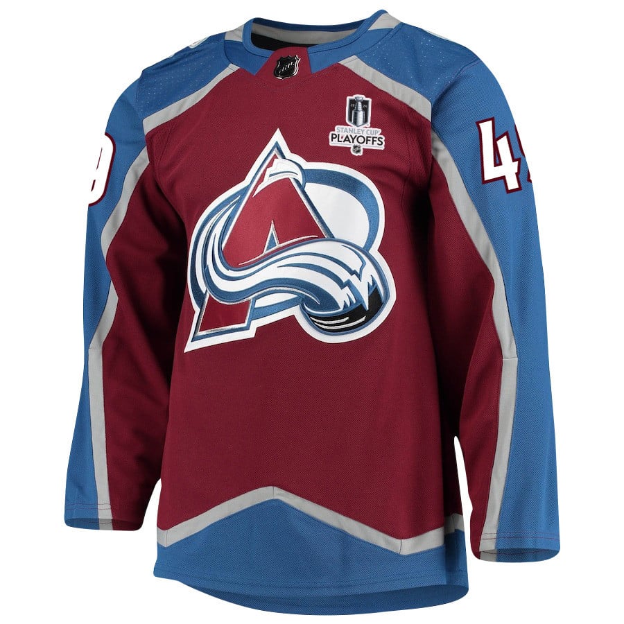 Alternative view of Samuel Girard 49 Colorado Avalanche 2024 NHL Playoffs Patch Home Jersey - Men - JS606 