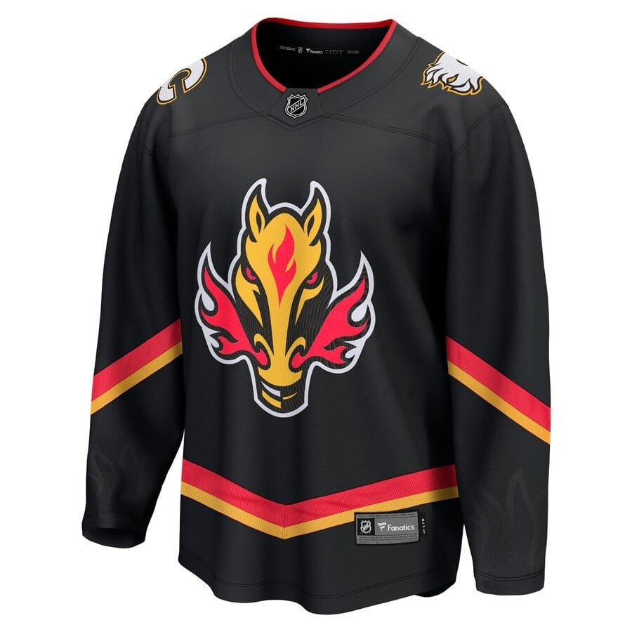 Alternative view of Samuel Honzek #29 Calgary Flames 2023 Draft Alternate Men Jersey - Black - JS449 