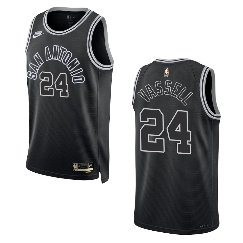 San Antonio Spurs 2022-23 Classic Edition Devin Vassell Black Jersey 50th Season