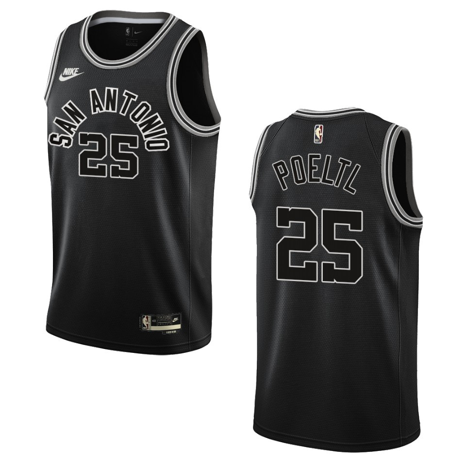 San Antonio Spurs 2022-23 Classic Edition Jakob Poeltl Black Jersey 50th Season