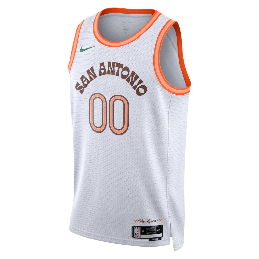 Alternative view of San Antonio Spurs 2023/24 City Edition Swingman Custom Jersey - White - JS186 
