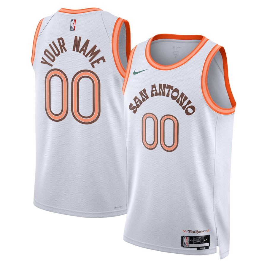 San Antonio Spurs 2023/24 City Edition Swingman Custom Jersey - White - JS186 