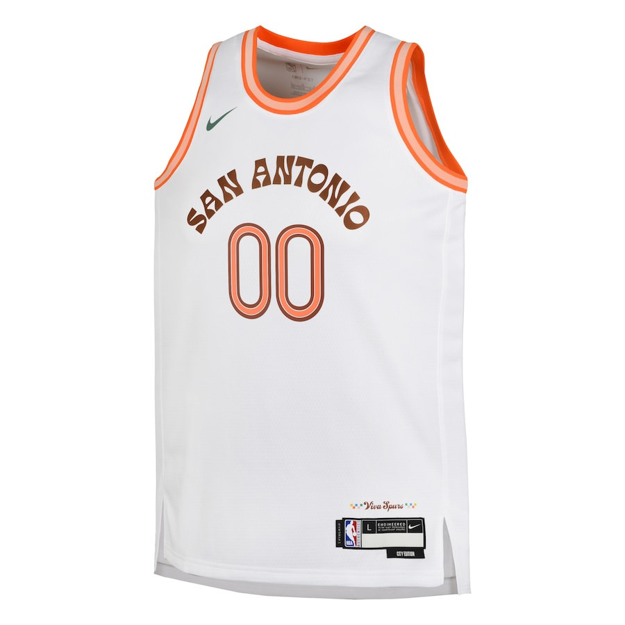 Alternative view of San Antonio Spurs 2023/24 City Edition Swingman Custom YOUTH Jersey - White - JS802 