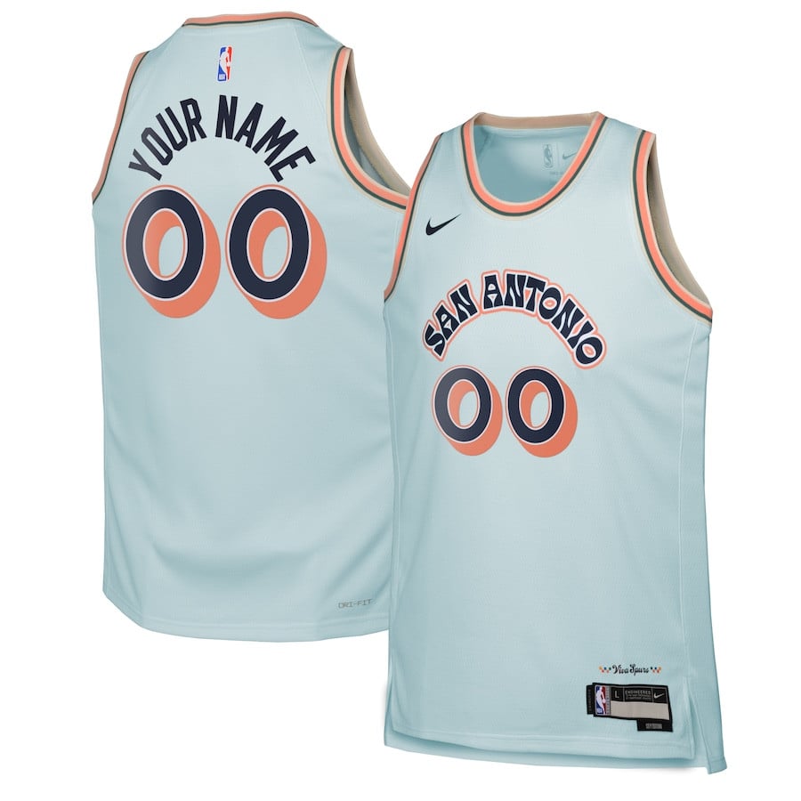 San Antonio Spurs 2024/25 Swingman Custom YOUTH Jersey - City Edition - Light Blue - JS442 