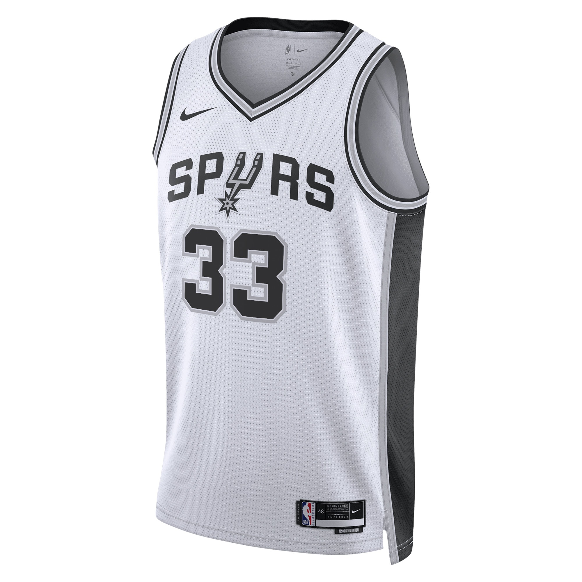 San Antonio Spurs Association Edition Swingman Jersey - White - Tre Jones - Unisex - JS955 