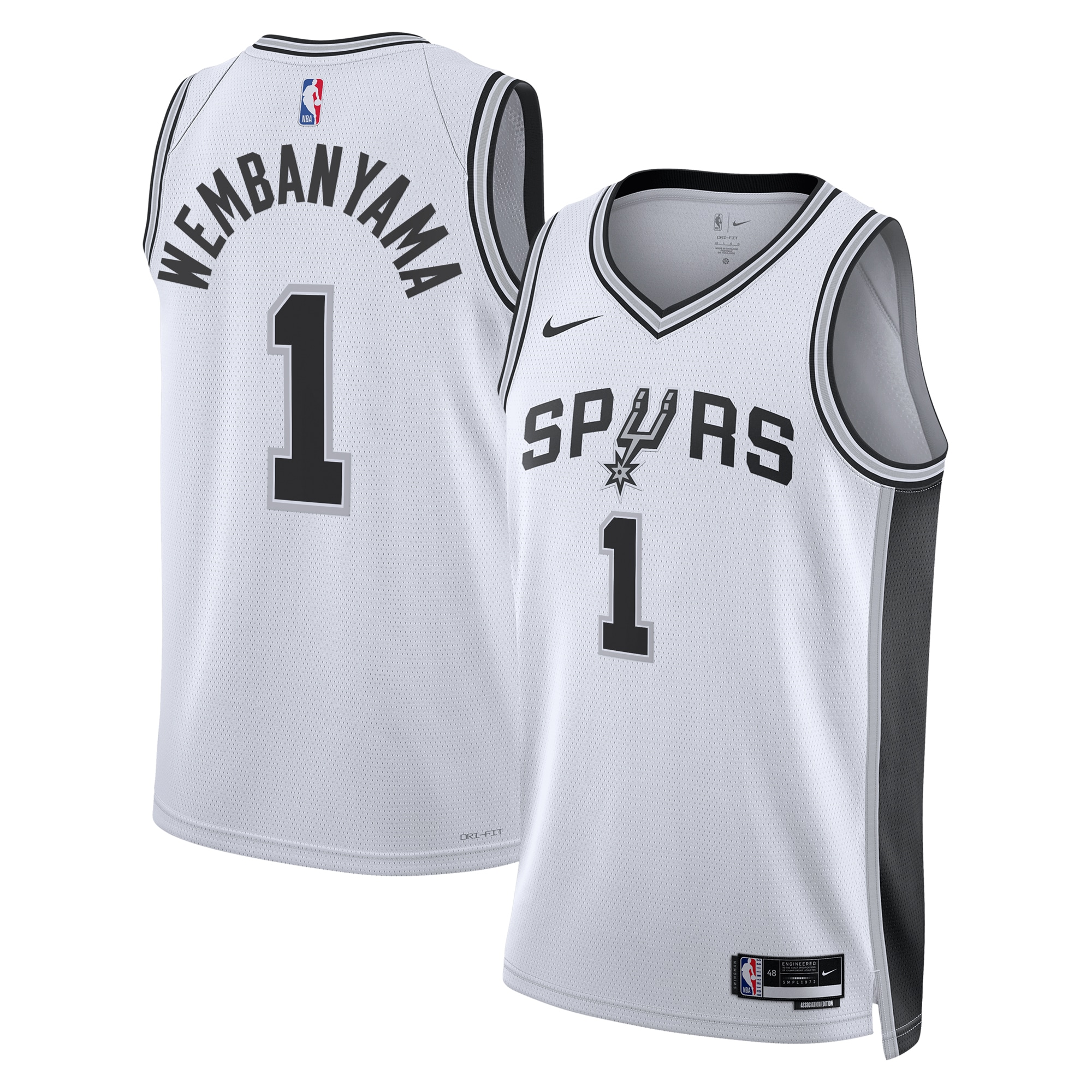 San Antonio Spurs Association Edition Swingman Jersey - White - Victor Wembanyama - Unisex - JS639 