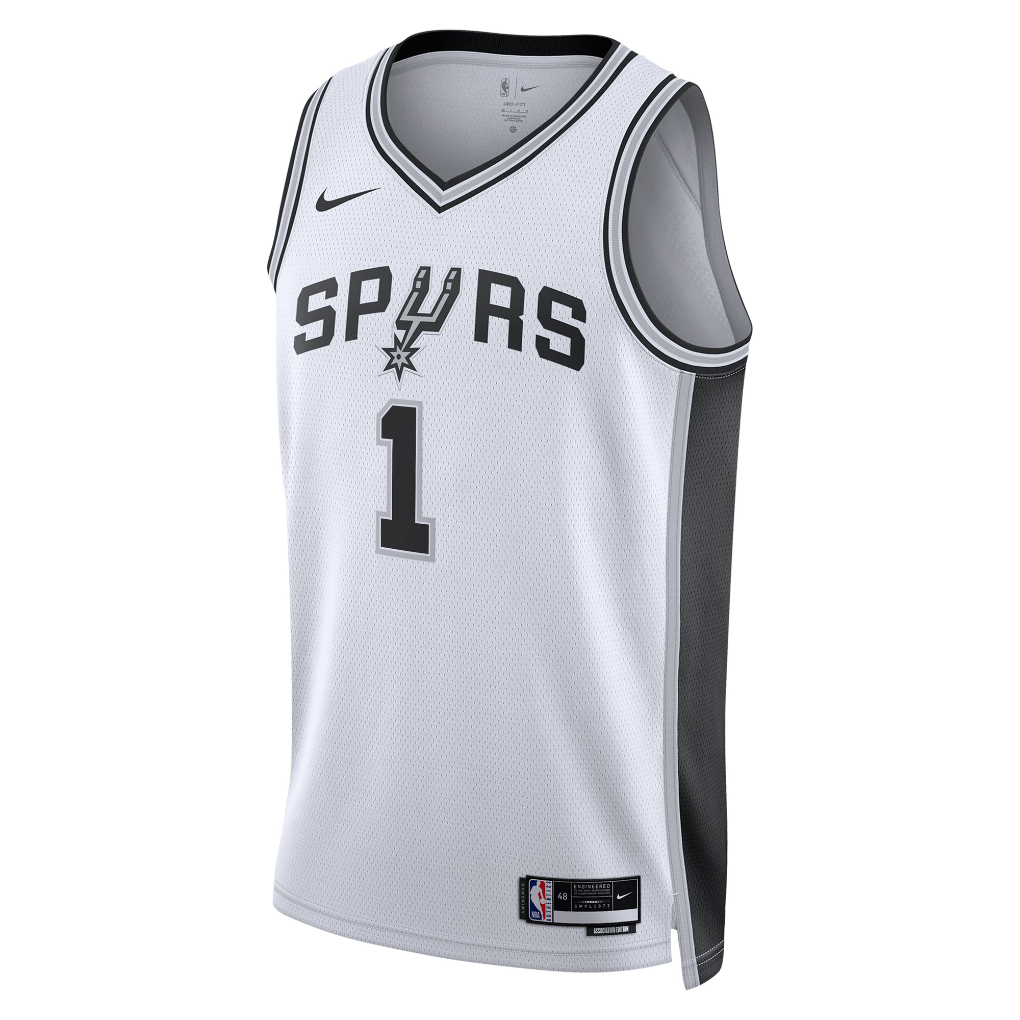 Alternative view of San Antonio Spurs Association Edition Swingman Jersey - White - Victor Wembanyama - Unisex - JS639 
