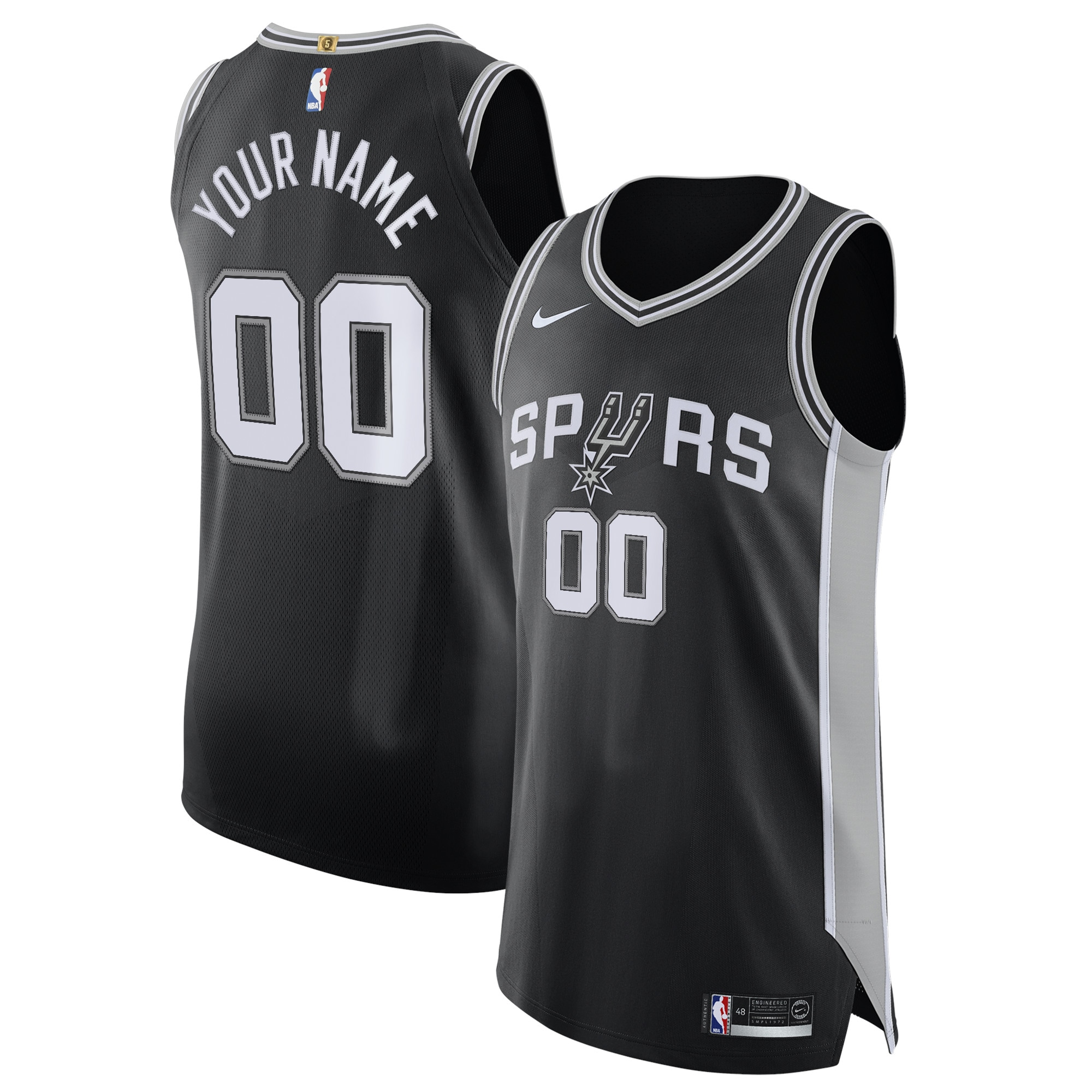 San Antonio Spurs Authentic Custom Jersey Black - Icon Edition