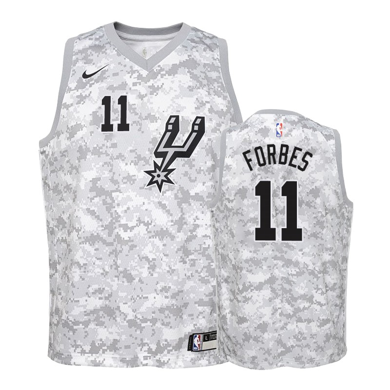 San Antonio Spurs Bryn Forbes #11 Camo Earned Jersey -youth