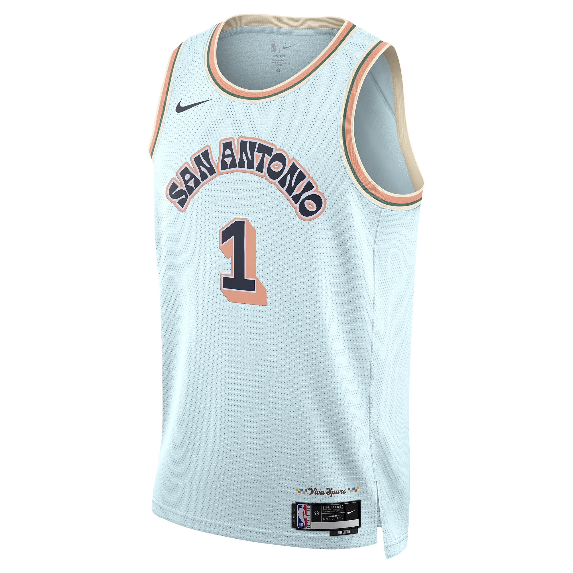Alternative view of San Antonio Spurs City Edition Swingman Jersey - Victor Wembanyama - Mens - JS845 