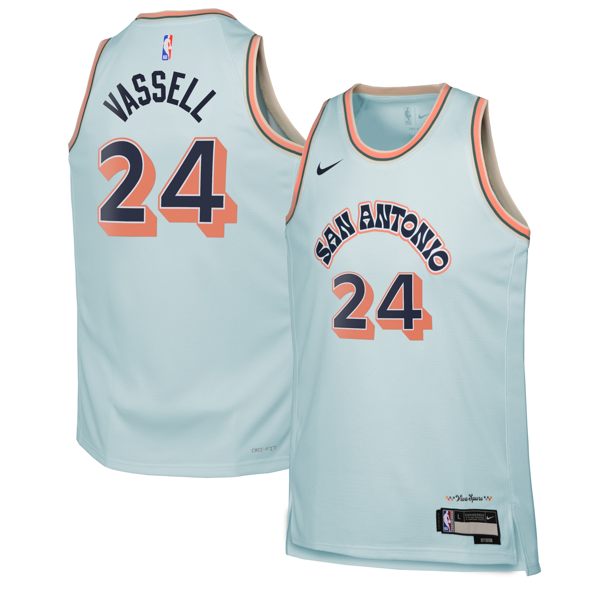 San Antonio Spurs City Edition Swingman Jersey 2024 - Blue - Devin Vassell - Youth - JS450 