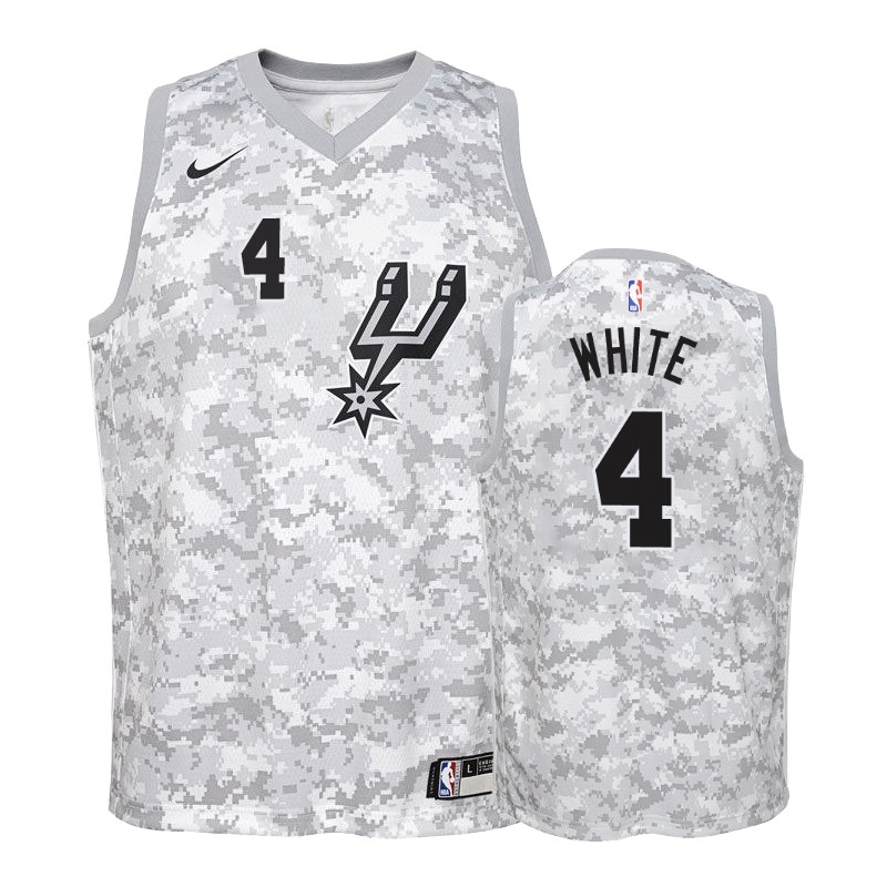 San Antonio Spurs Derrick White #4 Camo Earned Jersey -youth