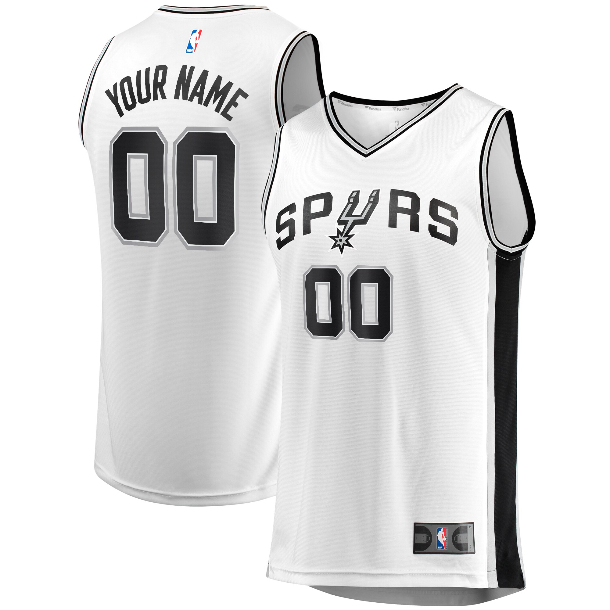San Antonio Spurs Fanatics Fast Break Custom Replica Jersey - Association Edition - White