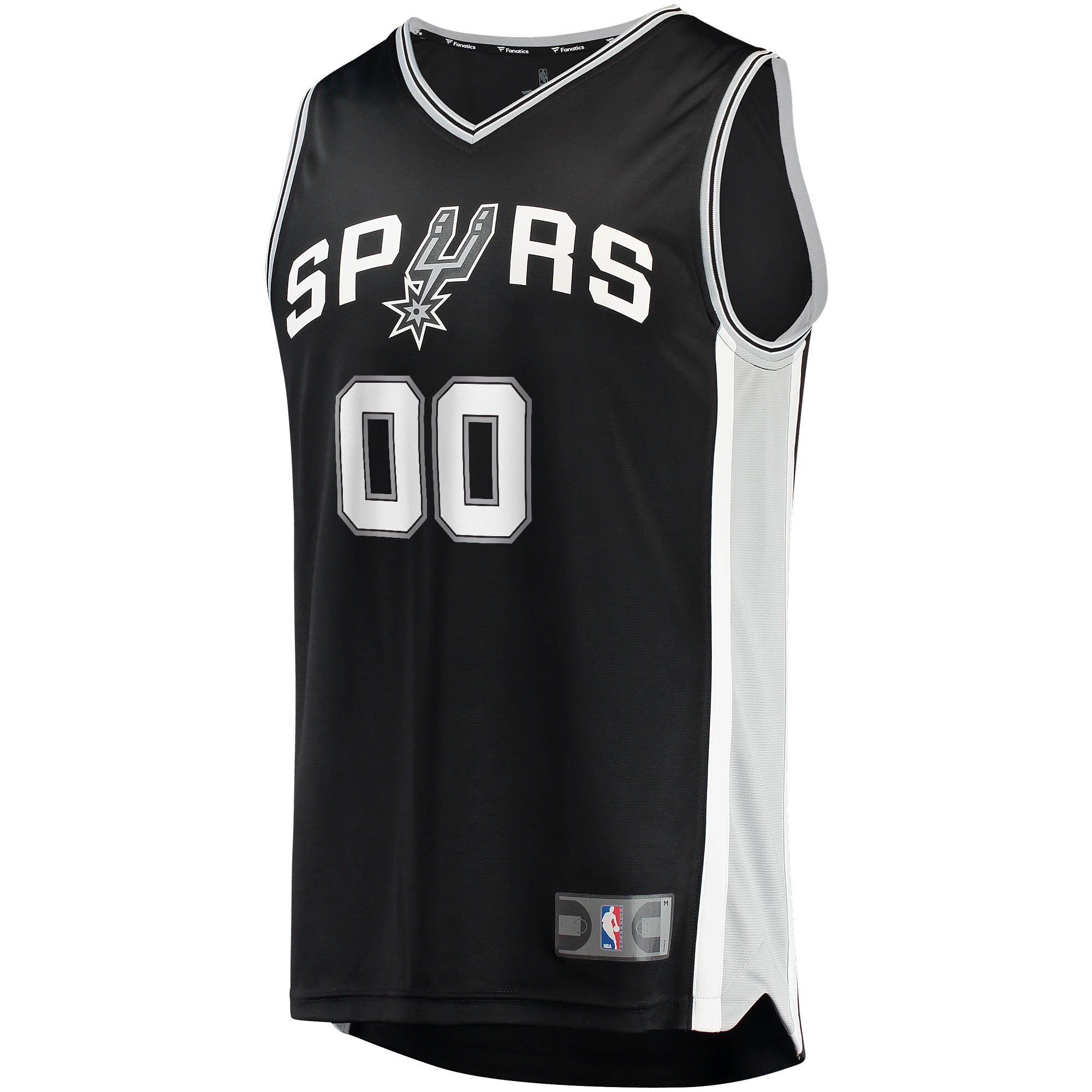 Alternative view of San Antonio Spurs Fanatics Fast Break Custom Replica Jersey Black - Icon Edition