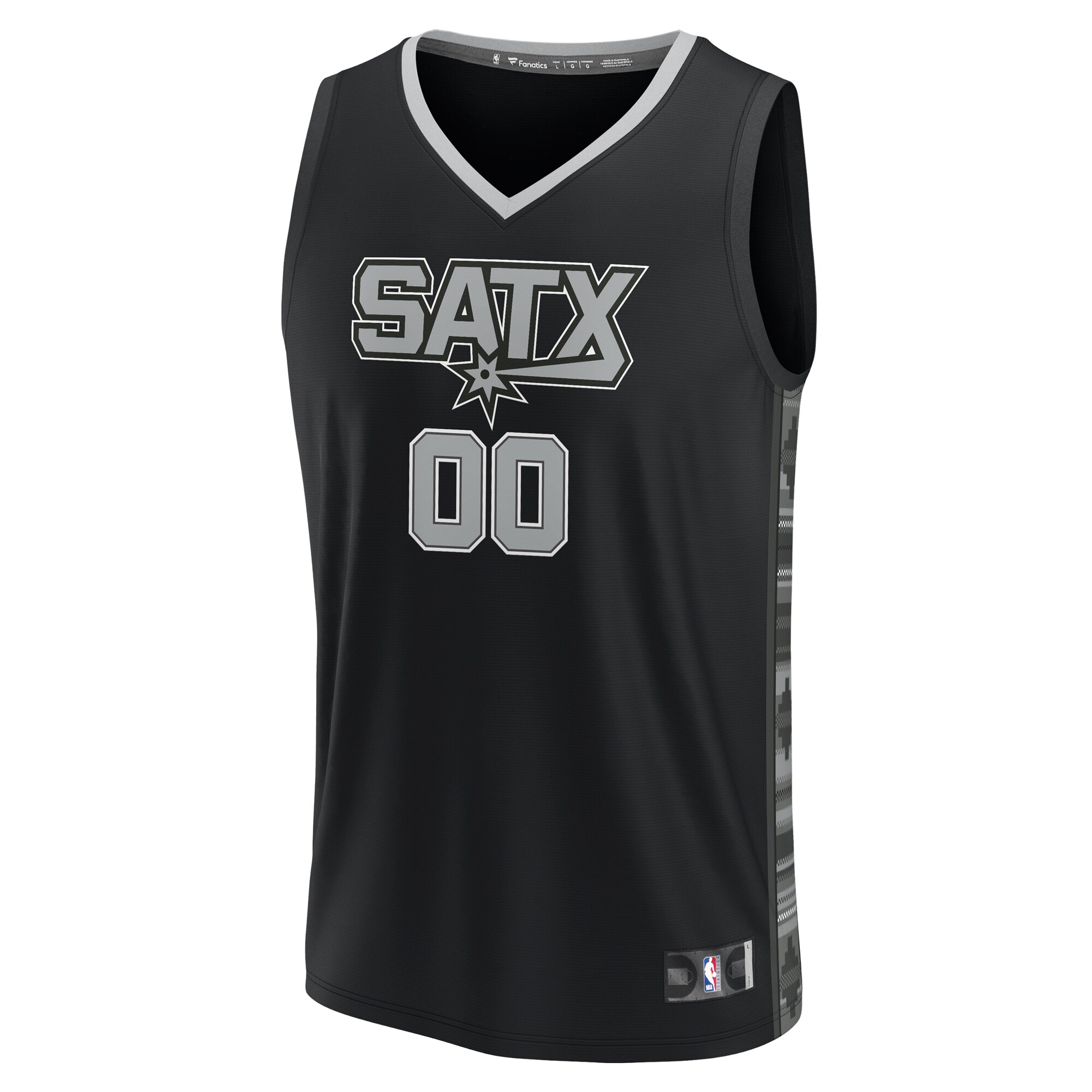 Alternative view of San Antonio Spurs Fanatics Youth Fast Break Replica Custom Jersey - Statement Edition - Black