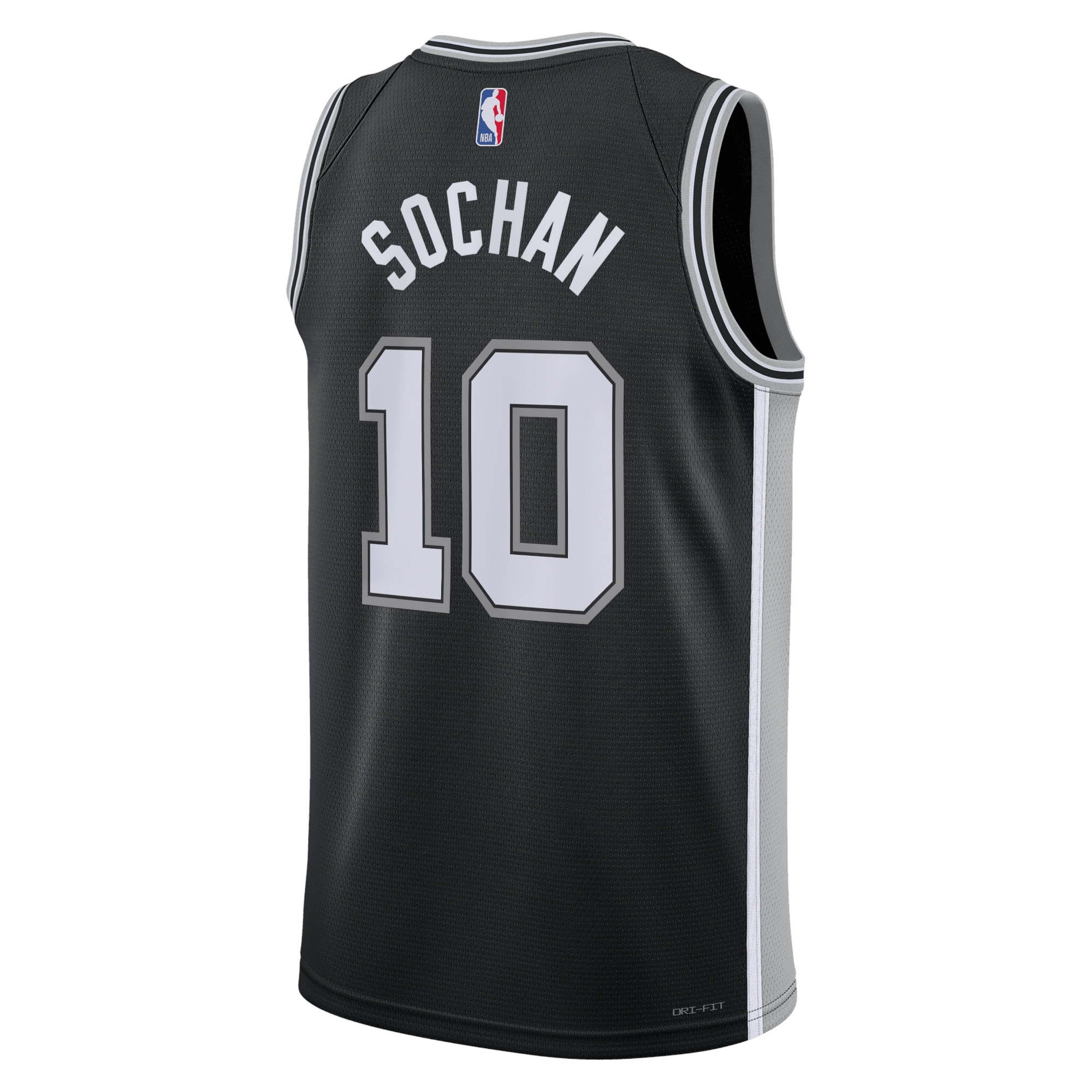 Alternative view of San Antonio Spurs Icon Edition Swingman Jersey - Black - Jeremy Sochan - Unisex - JS186 