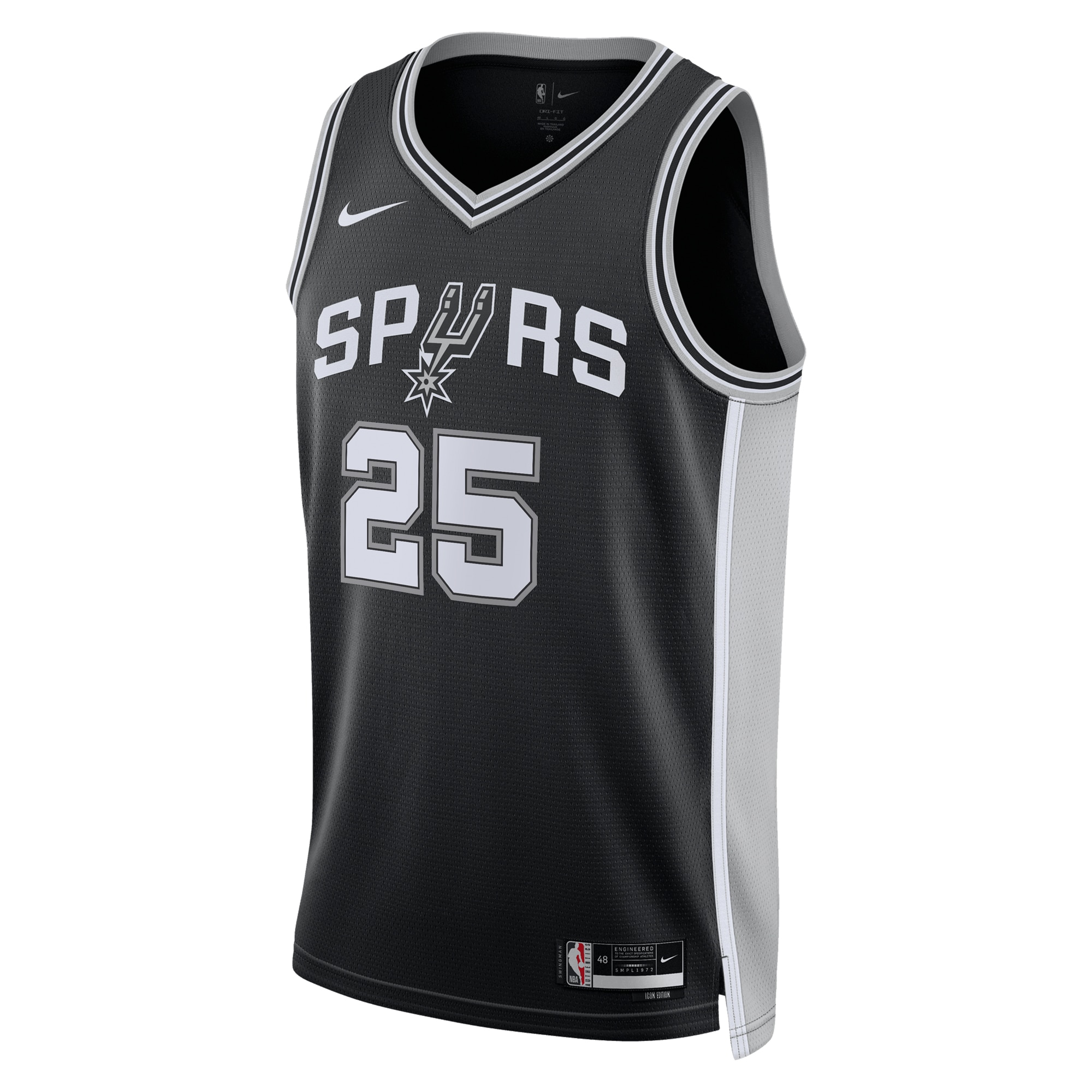 Alternative view of San Antonio Spurs Icon Edition Swingman Jersey - Black - Sidy Cissoko - Unisex - JS868 