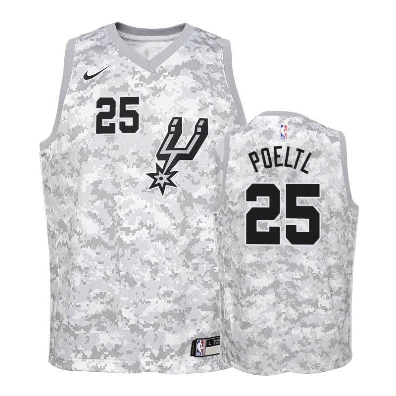 San Antonio Spurs Jakob Poeltl #25 Camo Earned Jersey -youth