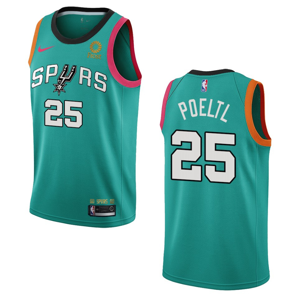 San Antonio Spurs Jakob Poeltl Teal City Edition 2022-23 Swingman Jersey