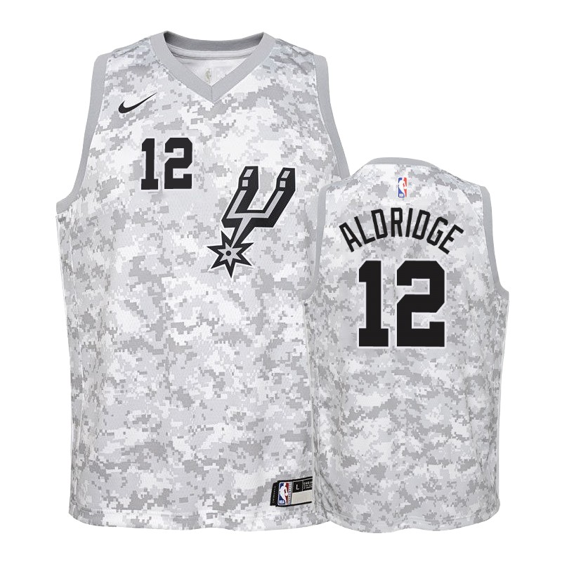 San Antonio Spurs Lamarcus Aldridge #12 Camo Earned Jersey -youth