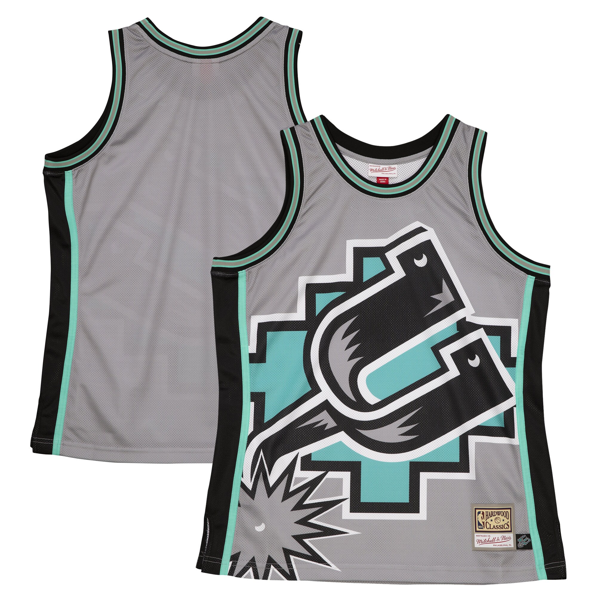 San Antonio Spurs Mitchell & Ness Hardwood Classics Blown Out Fashion Jersey - Gray