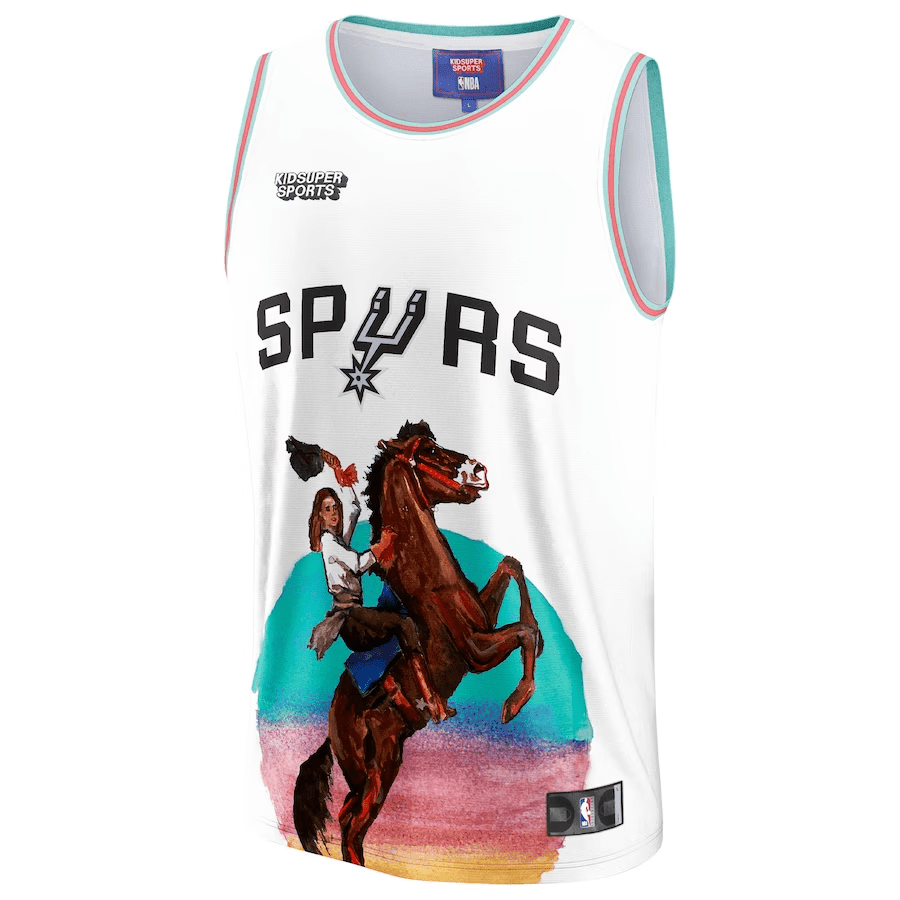 Alternative view of San Antonio Spurs NBA & KidSuper Studios Unisex Hometown Jersey - White - JS811 