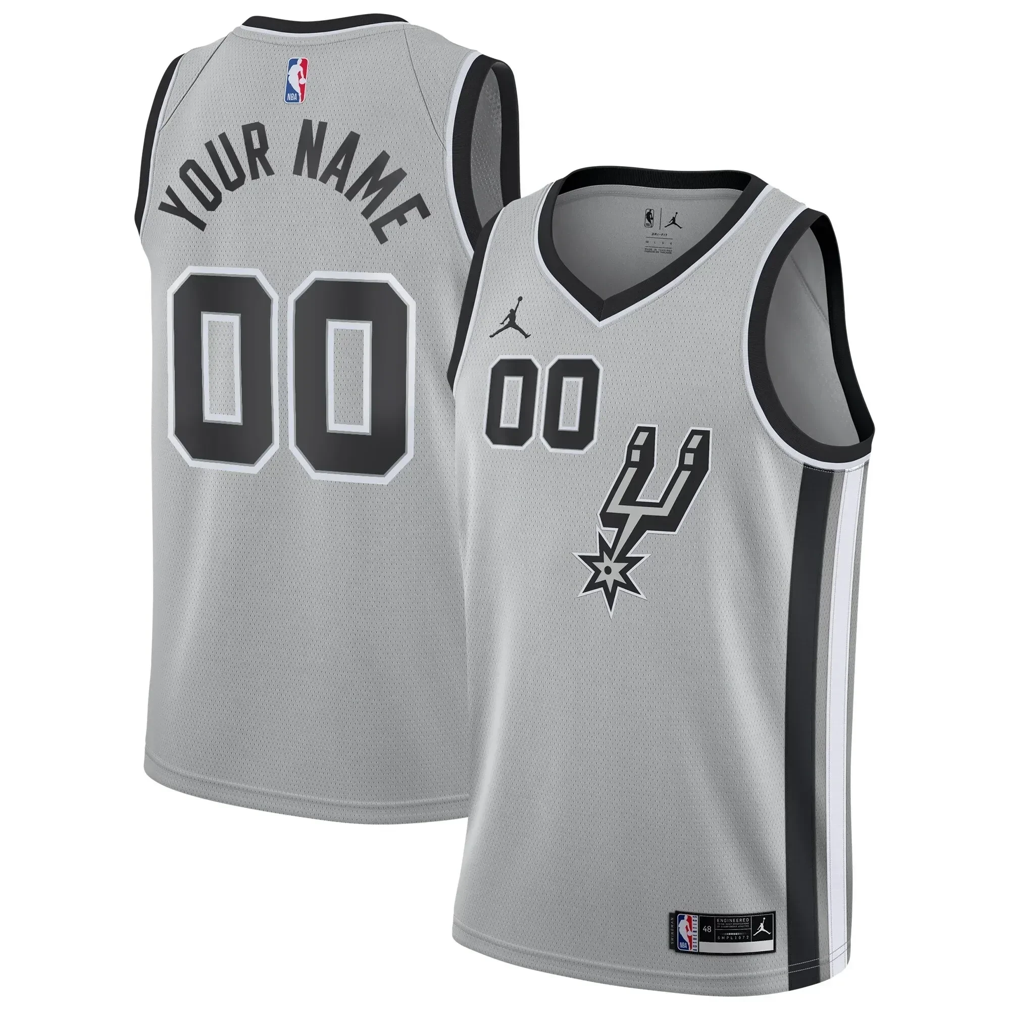 San Antonio Spurs Swingman Custom Jersey - Statement Edition - Silver - JS636 