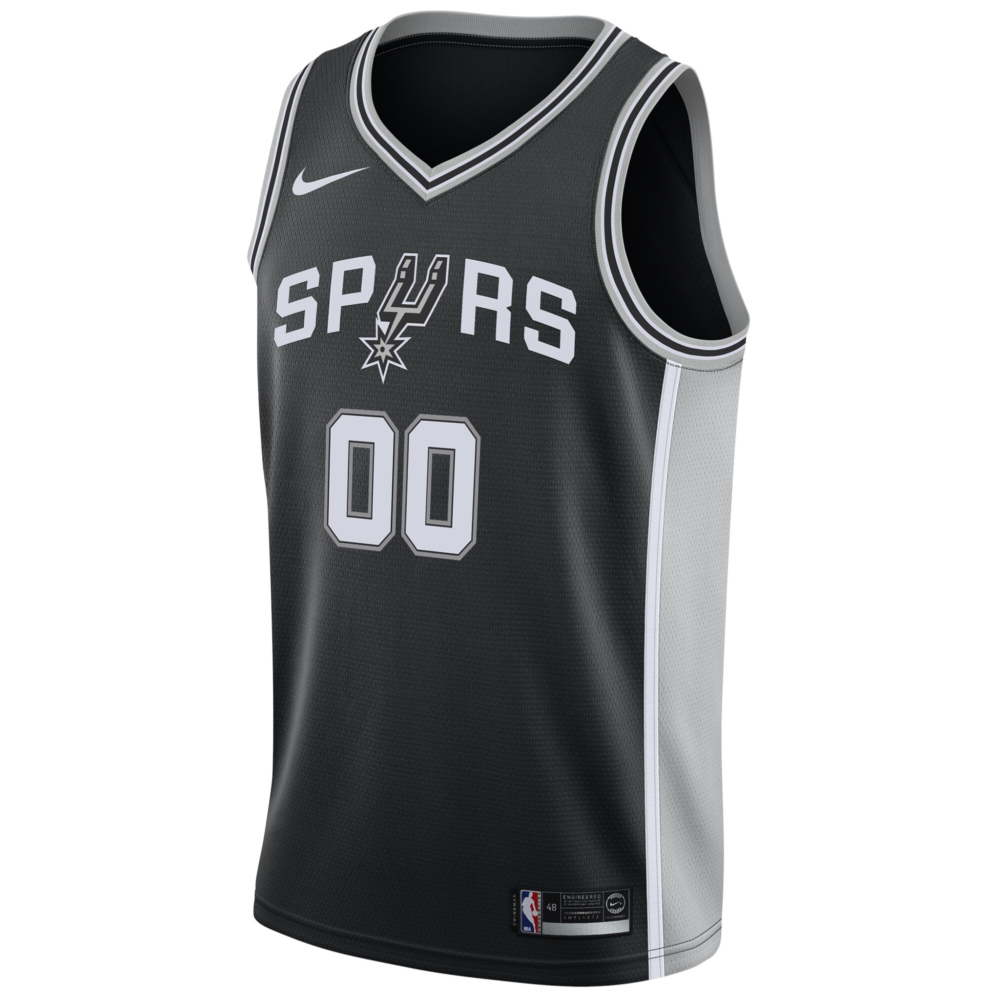 Alternative view of San Antonio Spurs Swingman Custom Jersey Black - Icon Edition