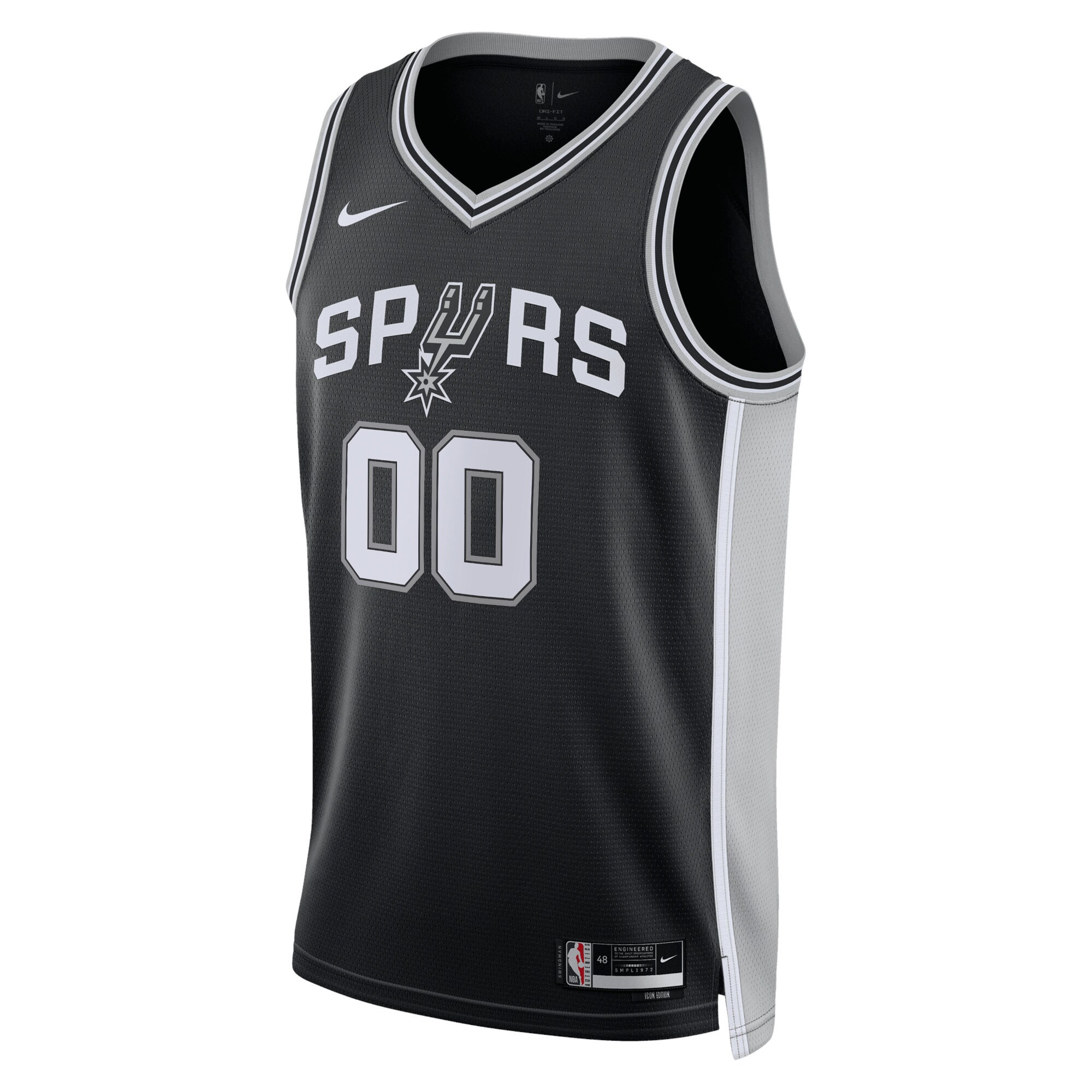 Alternative view of San Antonio Spurs Unisex Swingman Custom Jersey Black - Icon Edition