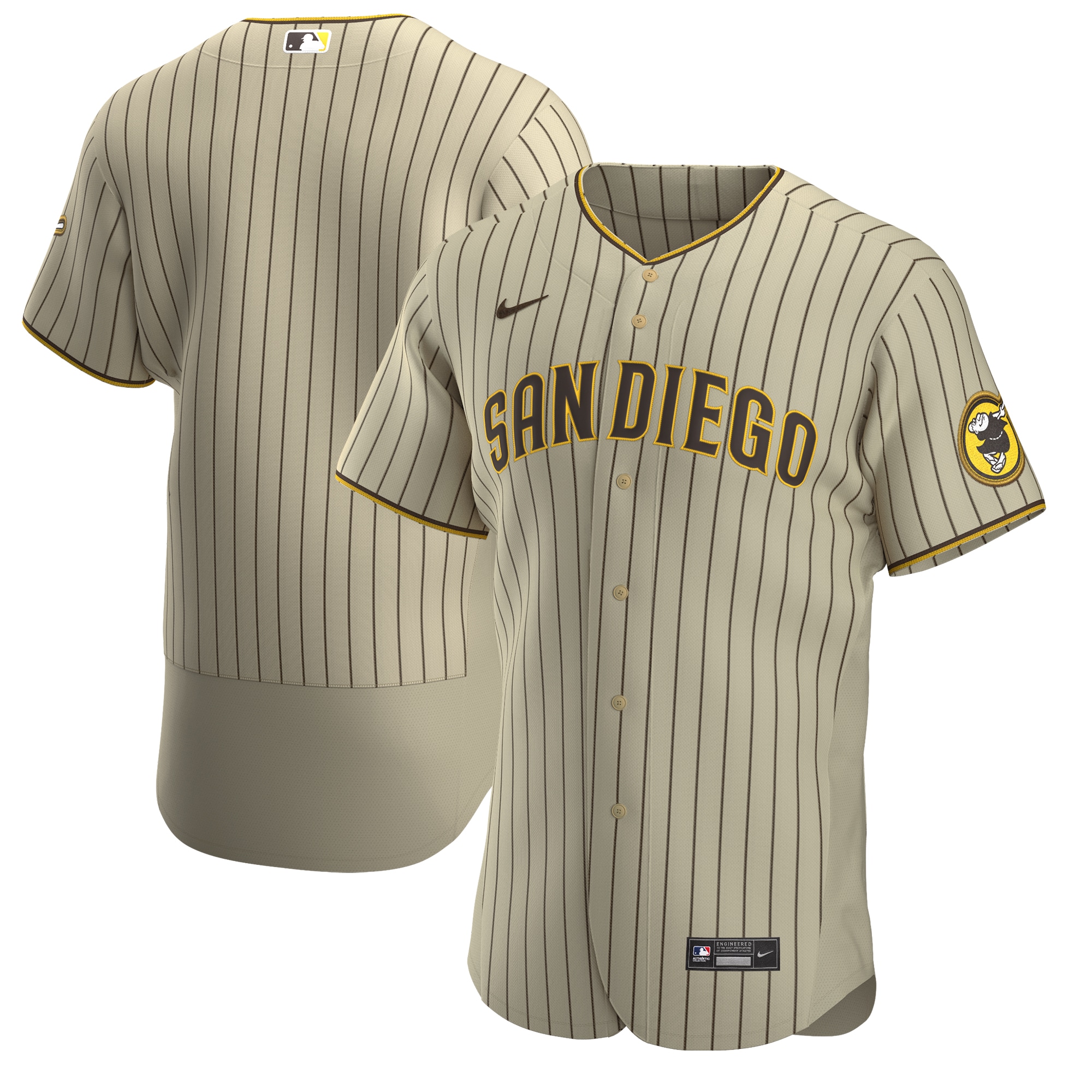 San Diego Padres Alternate Authentic Team Jersey - Tan/brown