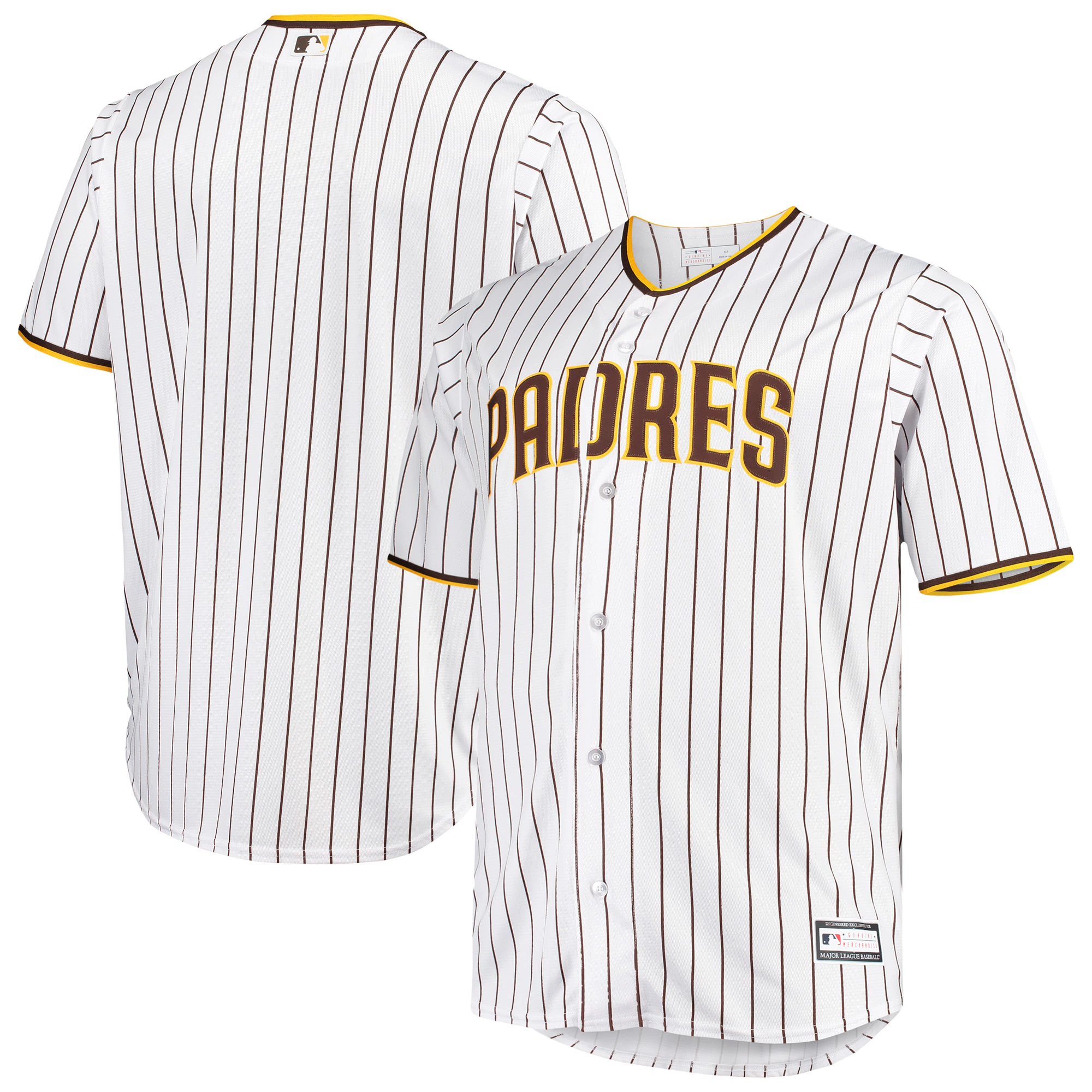 San Diego Padres Big & Tall Home Replica Team Jersey – White/brown