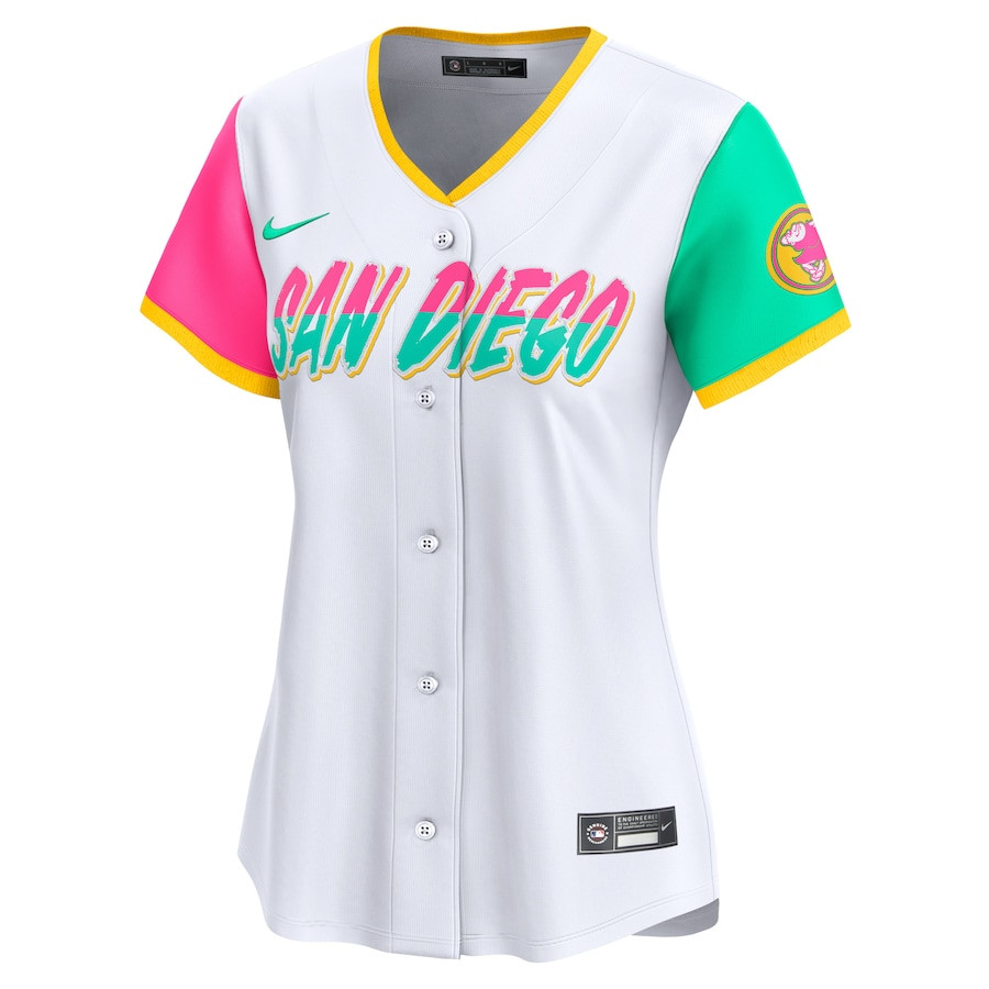 Alternative view of San Diego Padres City Connect Limited Women Jersey - White 